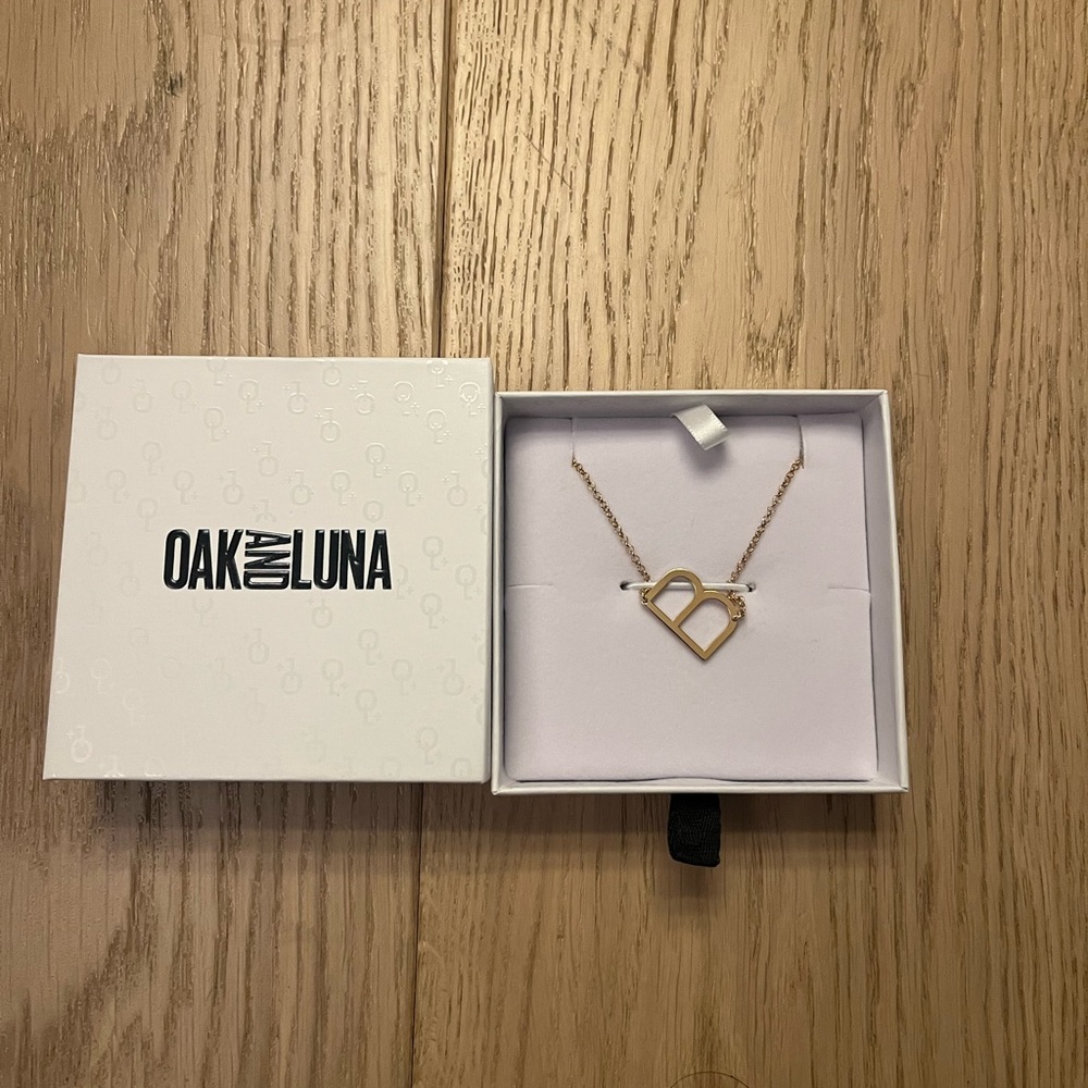 Oak and Luna Gold Letter “B” Necklace